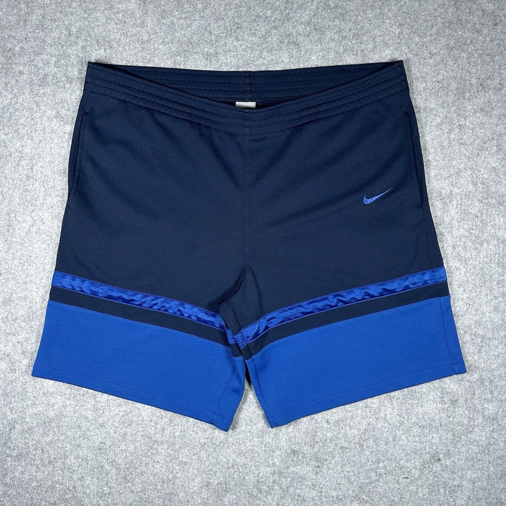 Vintage Nike Basketball Shorts‎ Men's Size Large Blue Side Swoosh Logo Baggy